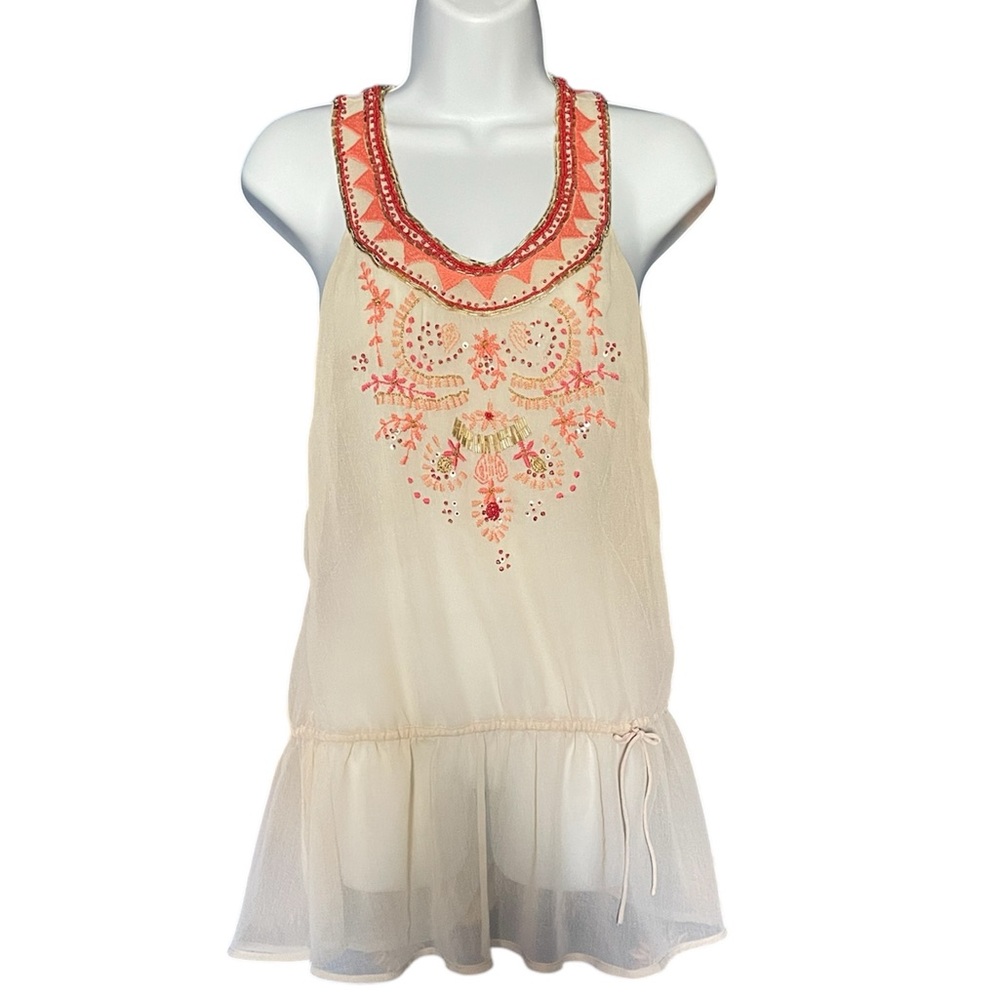 Vintage Y2K New Look bohochic sheer festival tank